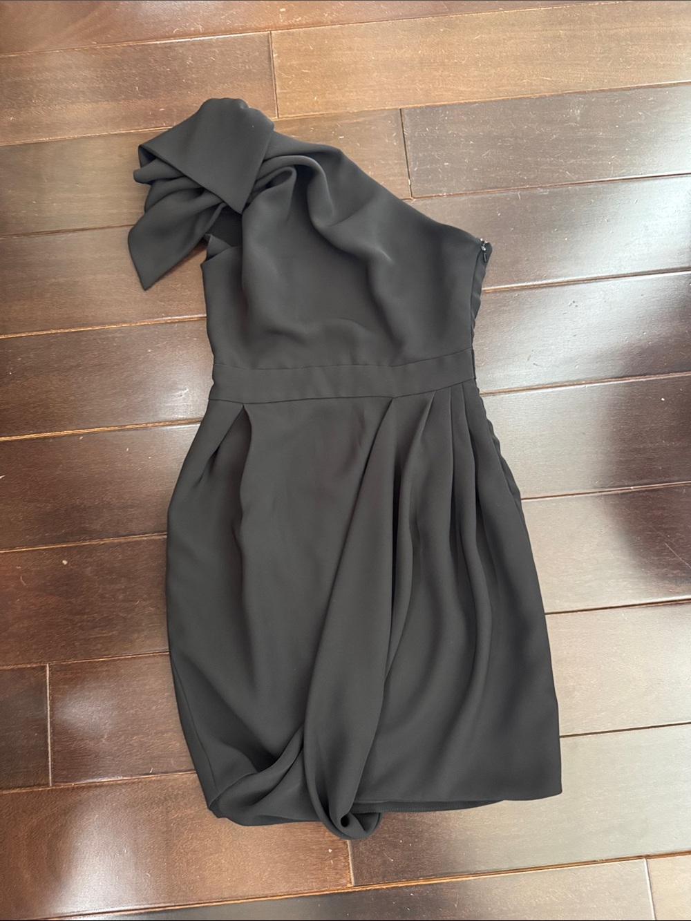 Elisabetta Franchi Black One-Shoulder Ruched Cocktail Dress